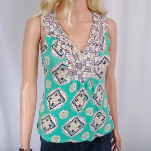 Akemi + Kin -Sleeveless Pastel Green Floral Blouse